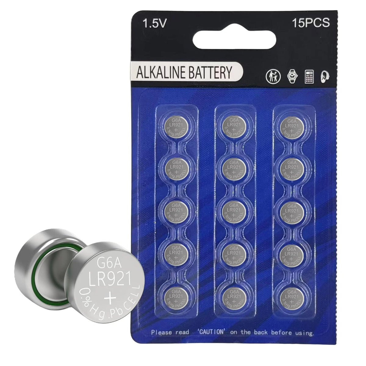 15 Pack Alkaline Button Battery for Youchen AG6 LR920 (371, 370, SR920SW)