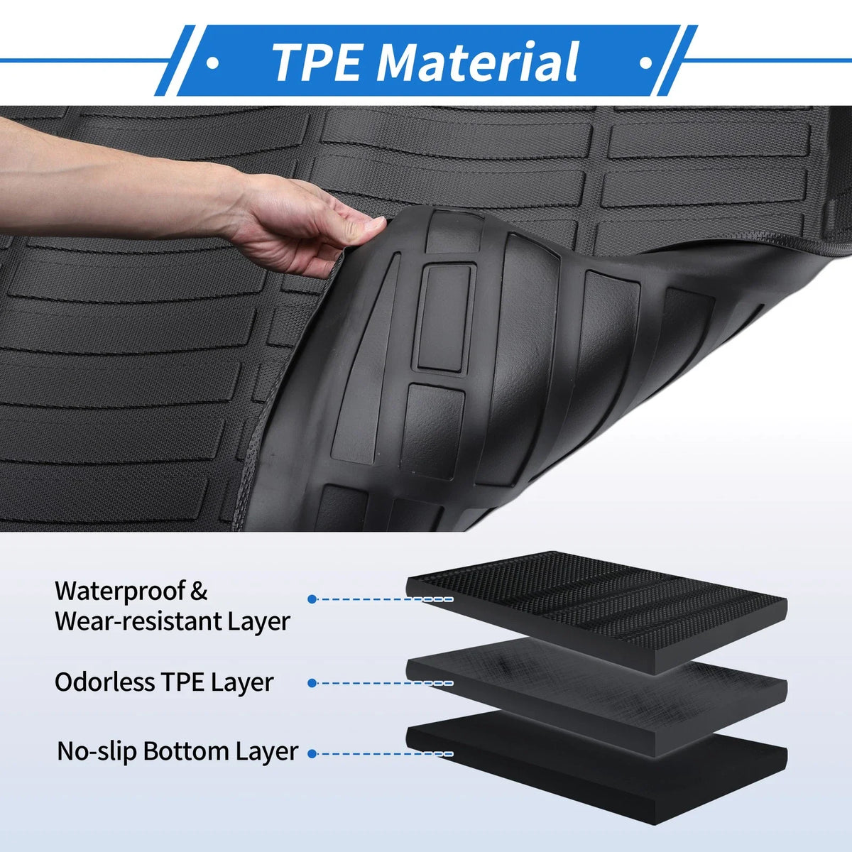 Rear Trunk Mat for Mercedes Benz GLE (2020–2024) TPE Cargo Liner