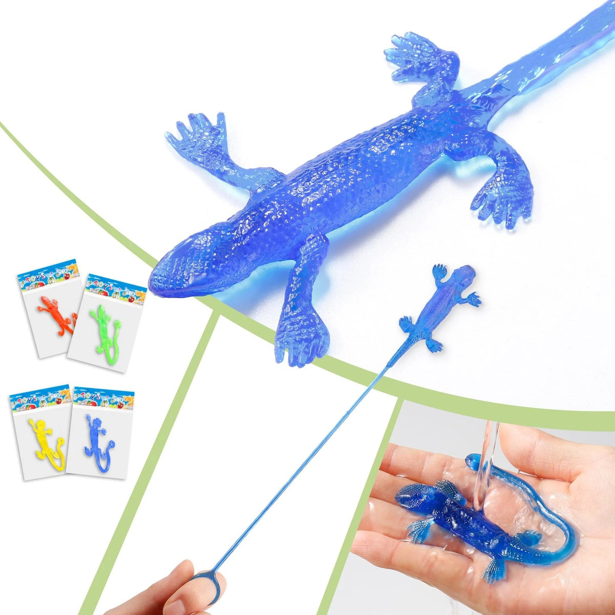 12 Pack Sticky Gecko Stretchy Lizards Sensory Toys