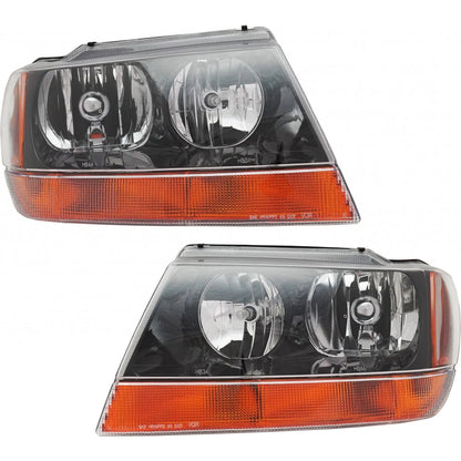 Headlight Assembly Pair for Jeep Grand Cherokee (2004) - PLX-M0-CS097-B201L-CL360A1, CH2502138, CH2503138