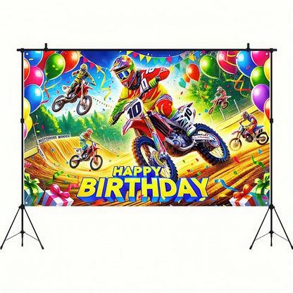 Motocross Racing Birthday Banner for Motorcycle