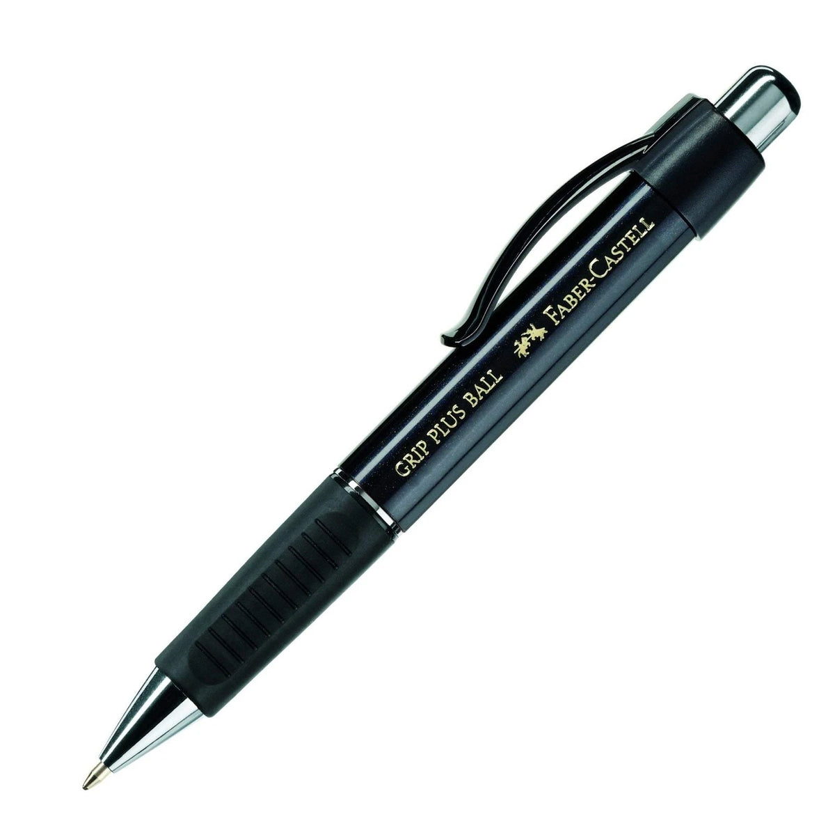 2X Faber-Castell Grip Plus Ballpoint Pen Metallic for Black (Pack of 1)
