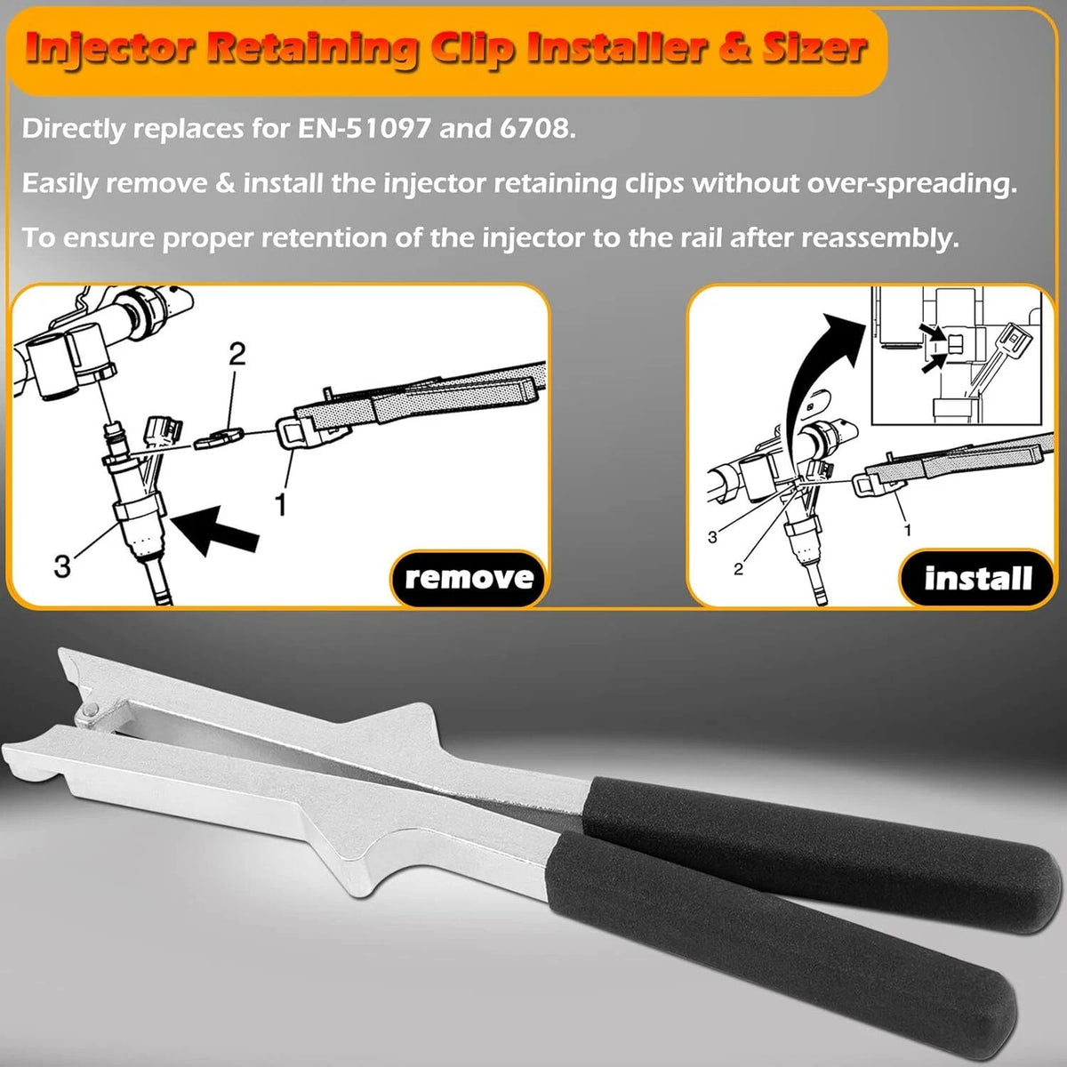 Injector Retaining Clip Installer & Remover for GM (2013–Present) 6708