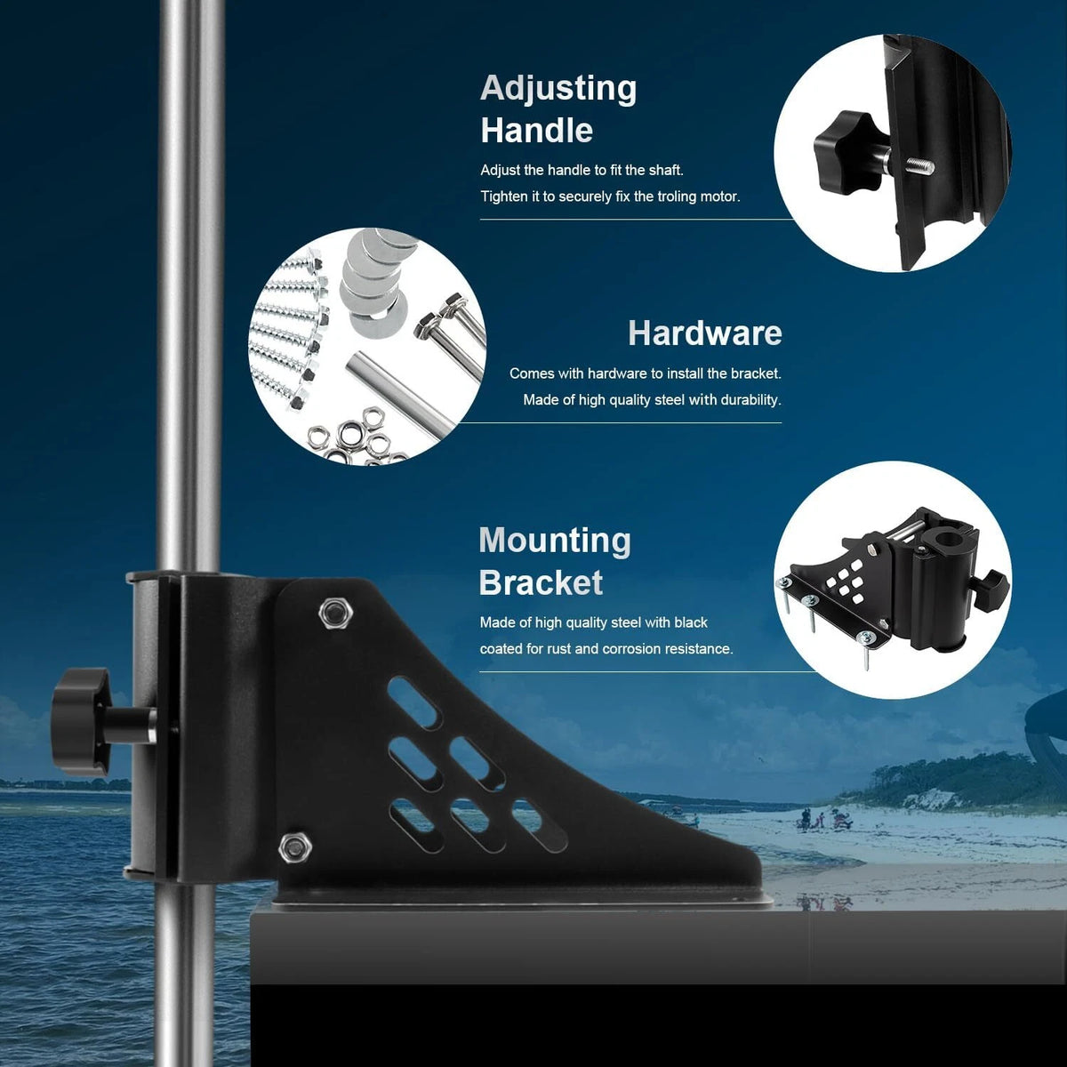 Trolling Motor Mount Bracket for Newport Vessels Pontoon (QP-1917)