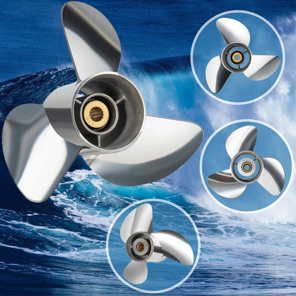 Stainless Steel Propeller for Yamaha 150-300 HP (15 Spline, RH)