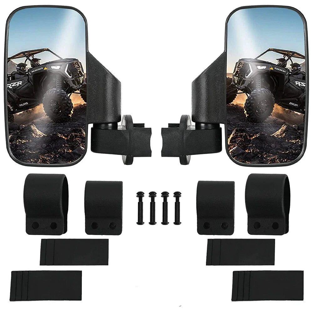 UTV Rear View Side Mirrors 1.75"-2" for Polaris RZR XP 900 1000, Honda Talon 1000