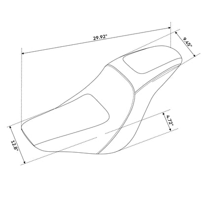 Black Driver & Passenger Seat for Harley Softail Low Rider FXLR (2018–2023)