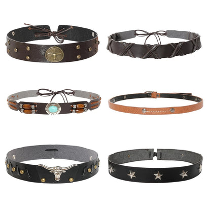 Set of 6 Cowboy Hat Bands for Western Hats
