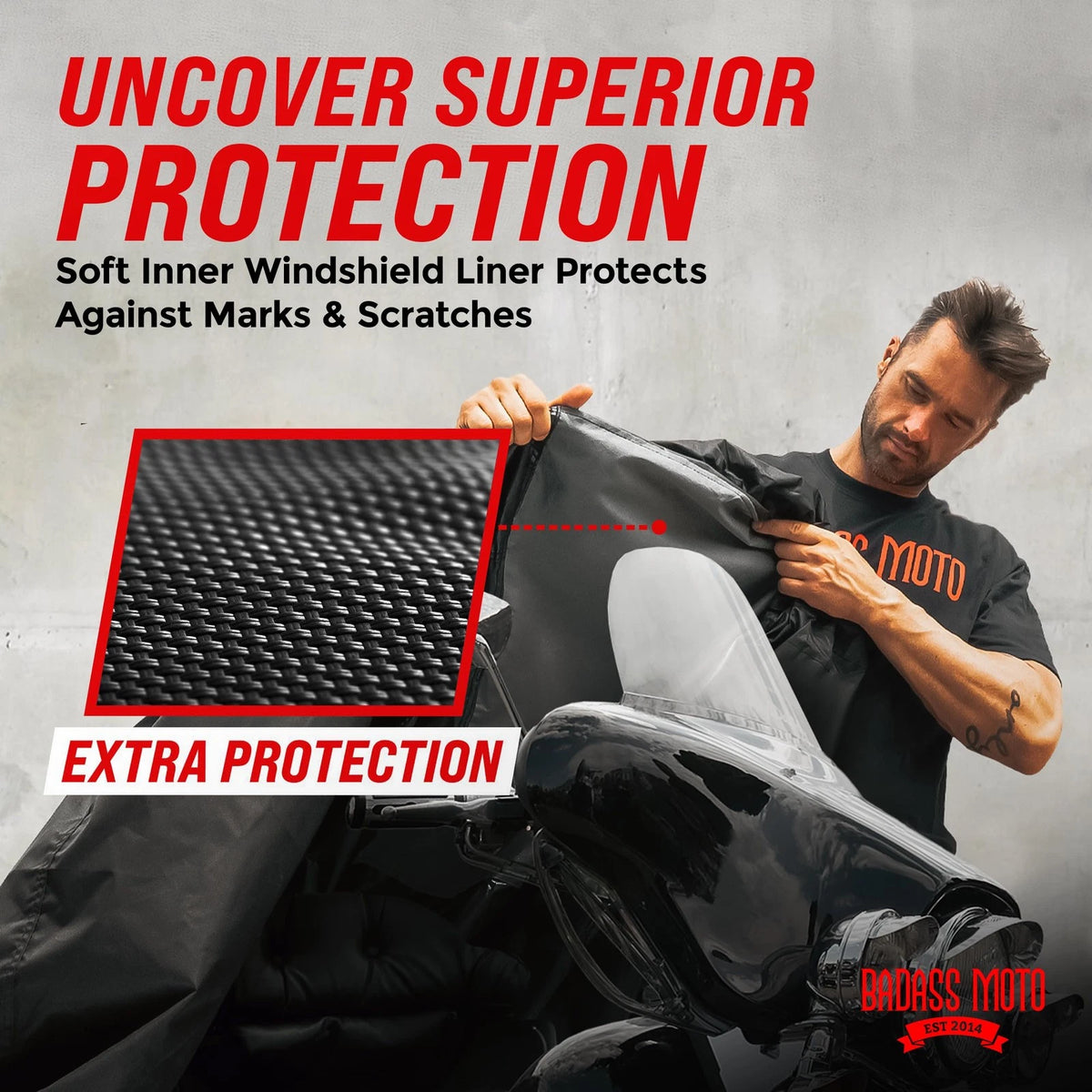 Heavy Duty Waterproof Motorcycle Cover for Touring (All Season, XL)
