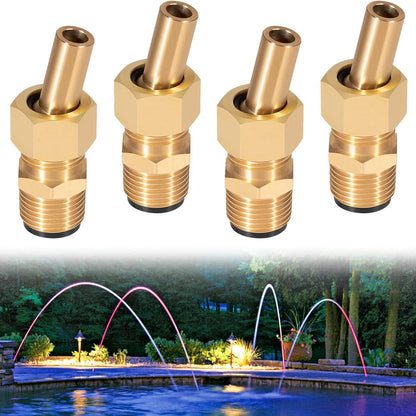 4 Pack Brass Deck Jet Nozzle Replacement for Swimming Pool Spa