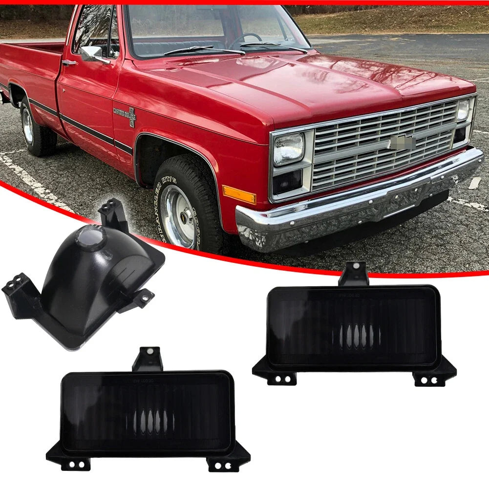 2X Smoked Front Bumper Turn Signal Light Housings for Chevrolet GMC Truck