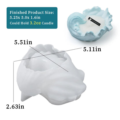 Wave Shell Tray Silicone Mold for Medium Holder