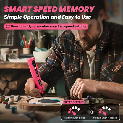 Mini Cordless Rotary Tool for (3.7V, 5-Speed, Pink)