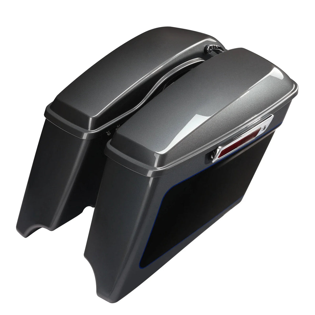 4" Hard Saddlebags for Harley Street Glide (2014–2023) Gauntlet Gray Metallic/Vivid Black