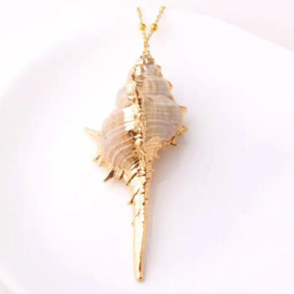 Natural Conch Seashell Necklace for Beach Nautical Jewelry