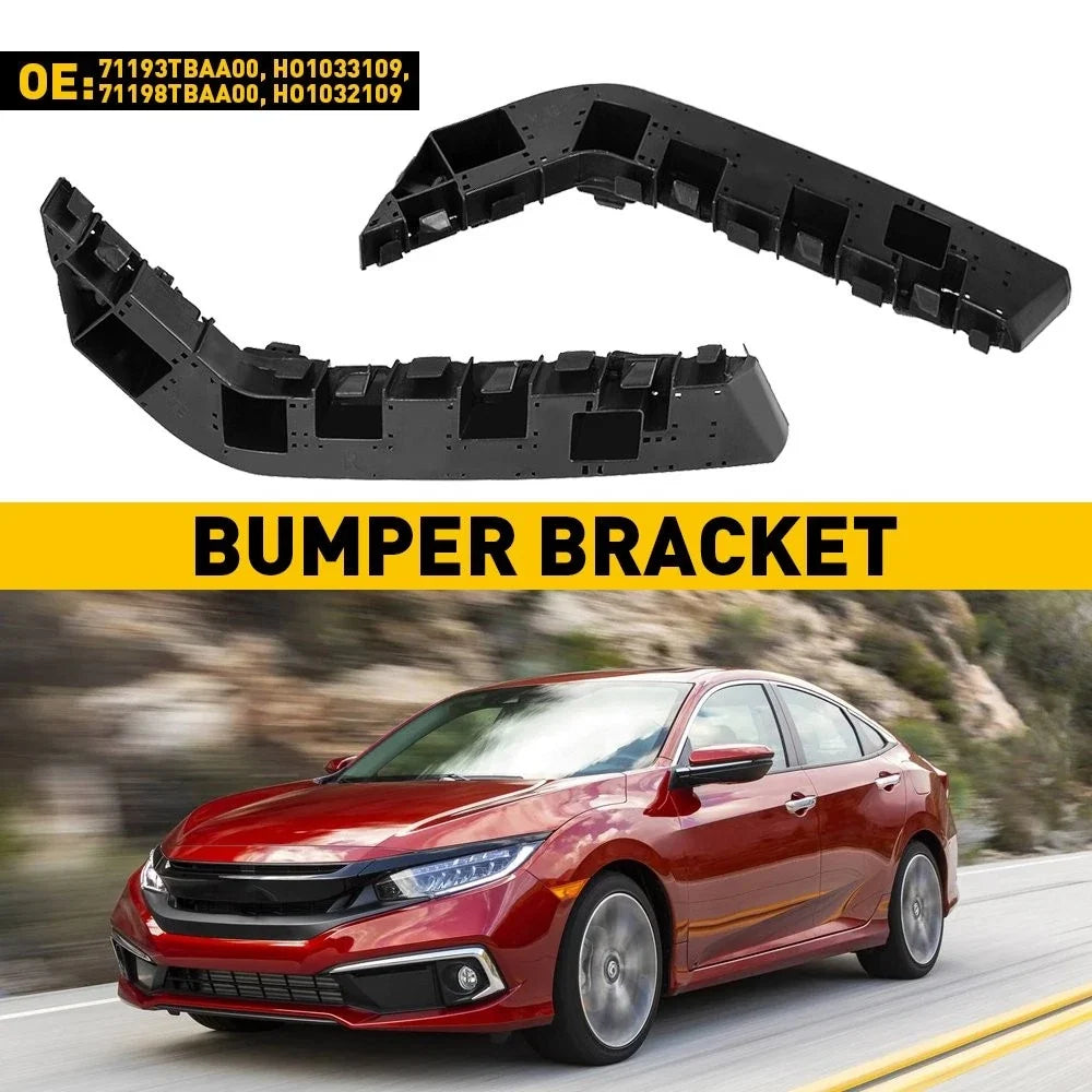 Pair of Front Bumper Bracket Mount Supports for Honda Civic Sedan (2016–2019)