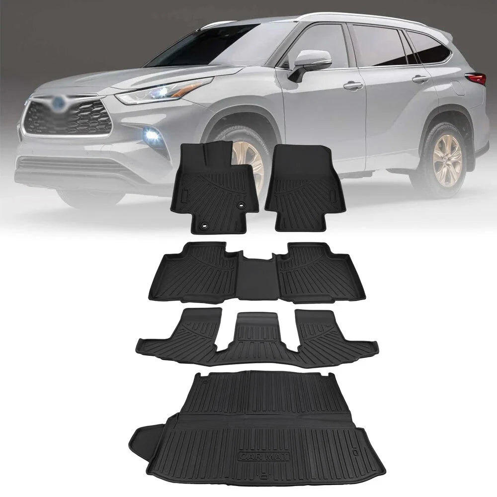 Set of 4 TPE Floor Mats and Cargo Liner for Toyota Highlander (2020–2025)