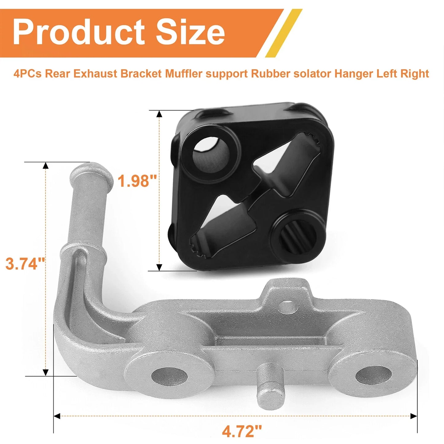 Rear Exhaust Bracket Muffler Support Rubber Isolator Hanger for Ram 1500 (2019–2025)
