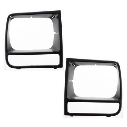 Set of 2 Headlight Bezels for Jeep Cherokee (1997–2001) LLX-PAIR-CH2512157-CL360A70, CH2512157