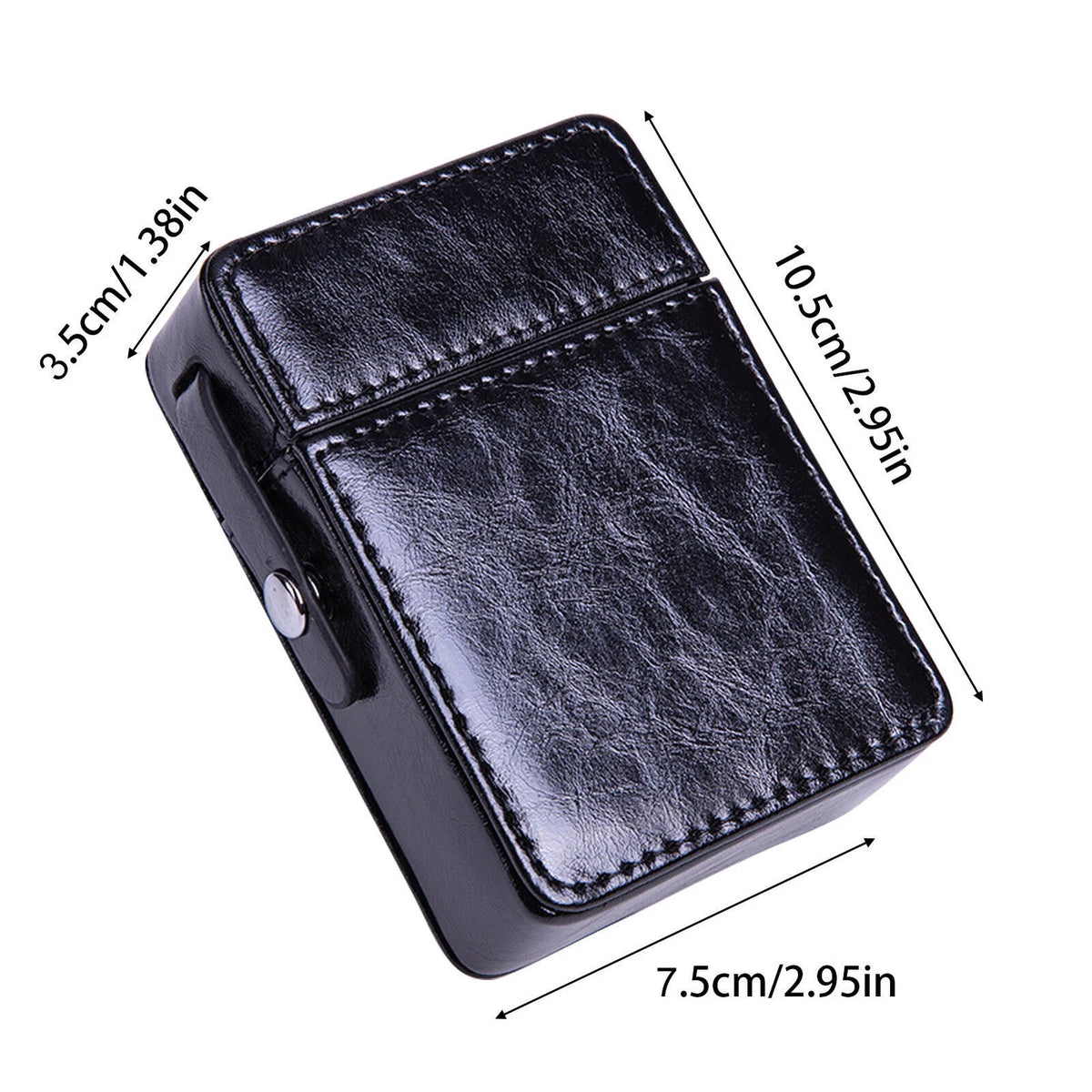 Cigarette Case Storage Pouch for Tobacco - PU Leather Black