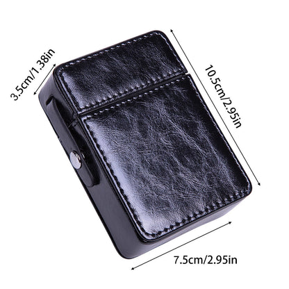 Cigarette Case Storage Pouch for Tobacco - PU Leather Black