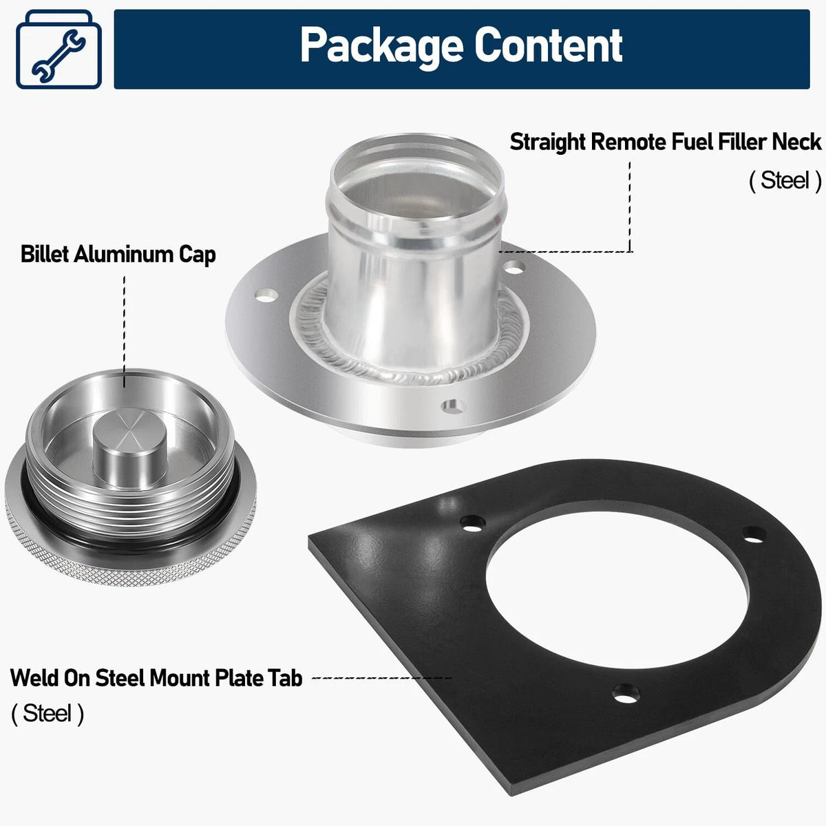 2" Fuel Filler Neck with Gas Cap for Universal Applications