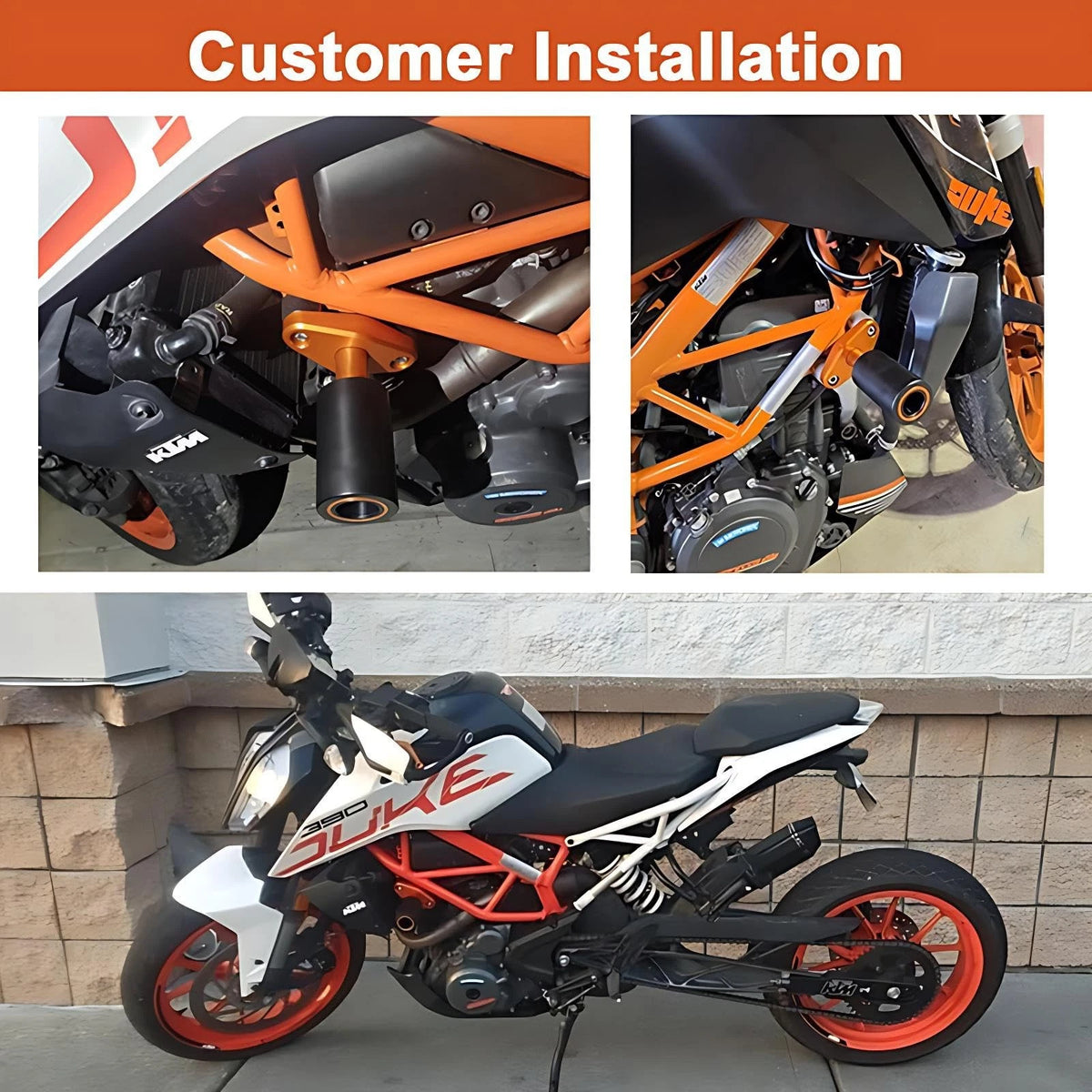 CNC Aluminum Frame Sliders for KTM Duke 390 & RC 390 (2017–2023)