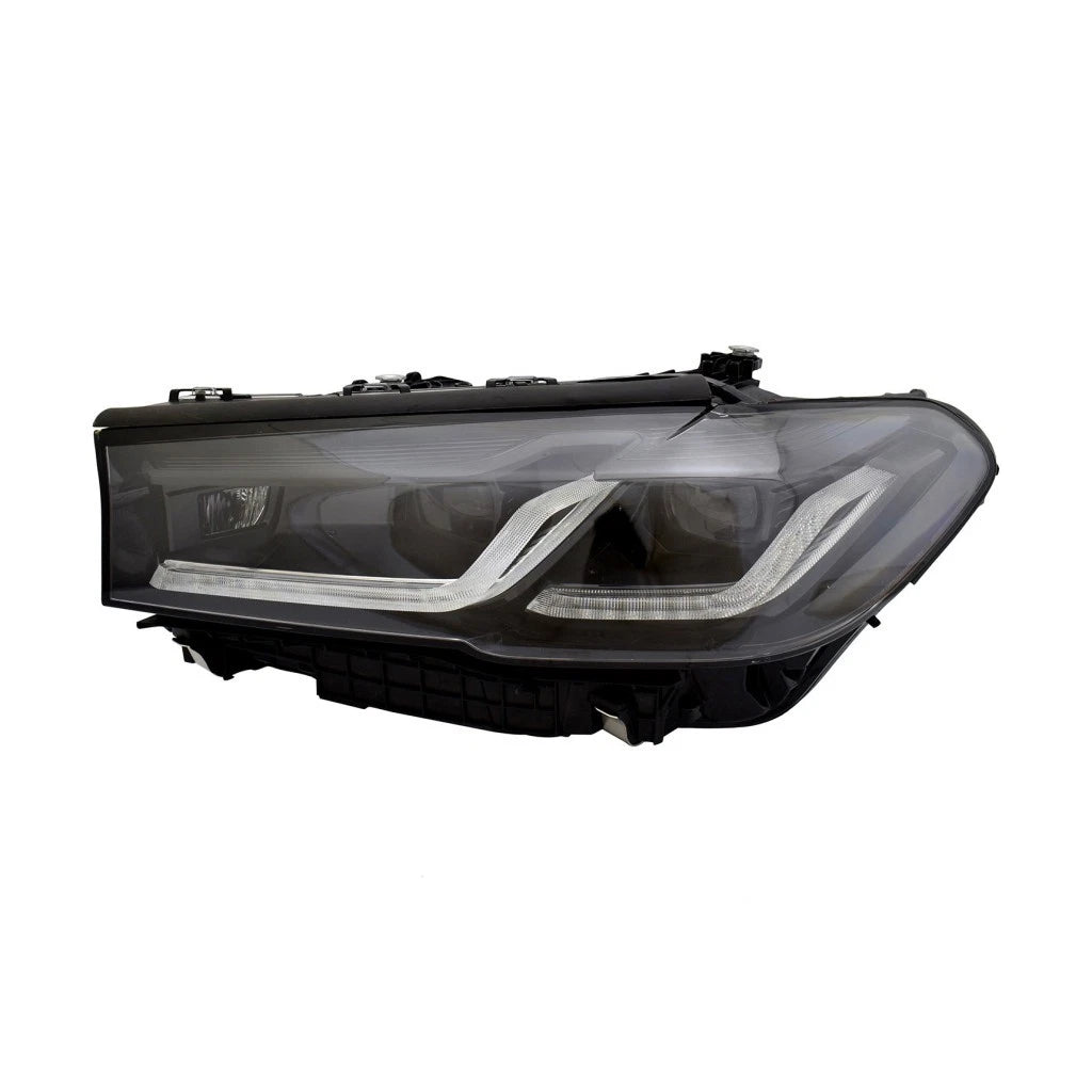 Headlight Driver Side for BMW 530e/530e xDrive (2021–2023) CLX-M0-20-17752-90-CL360A50, BM2502202 LED Black With Bulbs