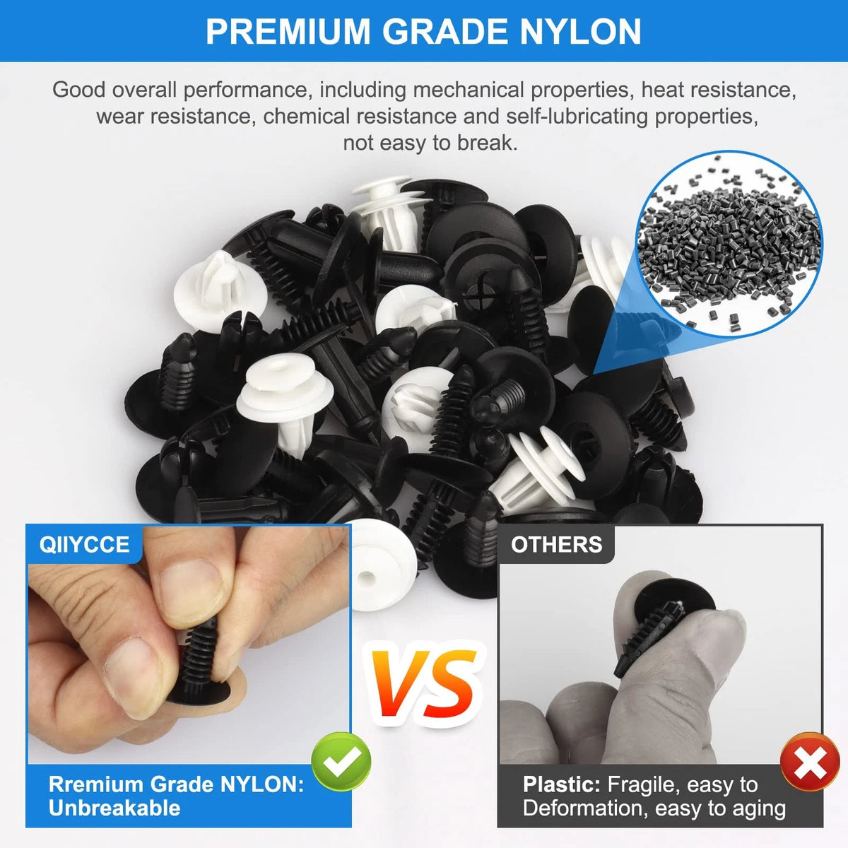 120PCS Car Clips & Plastic Rivets Set for Universal Use (Black)