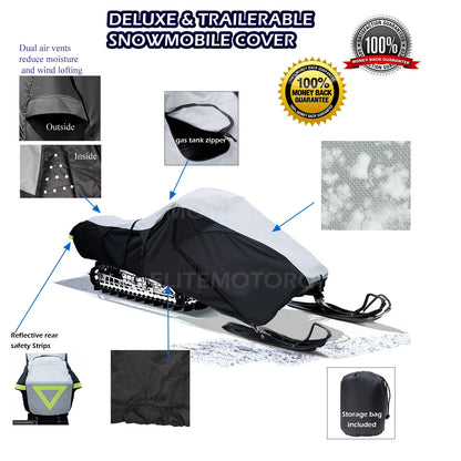 Heavy Duty Trailerable Snowmobile Sled Cover for Yamaha Phaser GT 500