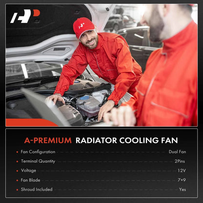 Dual Cooling Fan Assembly for Chevy Malibu Pontiac G6 (2004–2012)