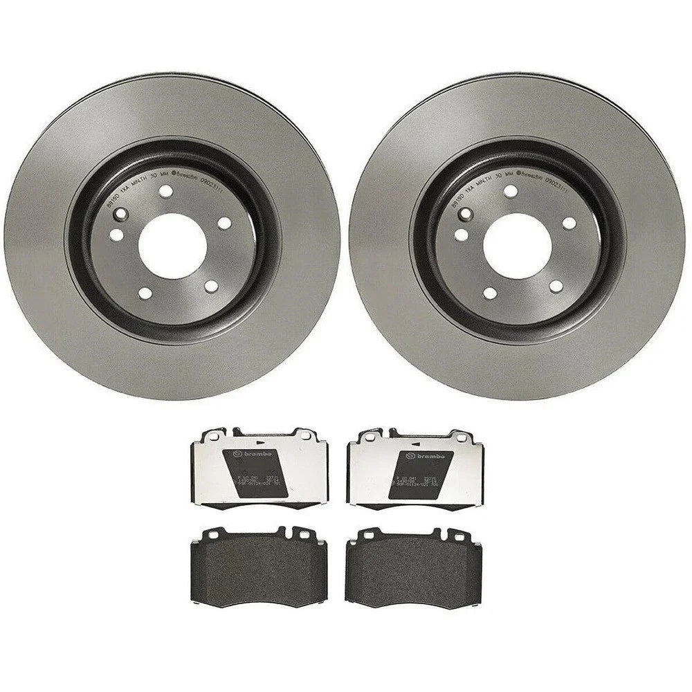 Brembo Front Brake Kit 334mm Disc Rotors Low-Met Pad Set for MB R129 SL500 SL600 (1990–2002)