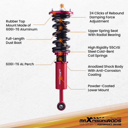 Coilovers 24 Way Damper Adj. for Lexus IS250 IS350 IS F (2006–2013)