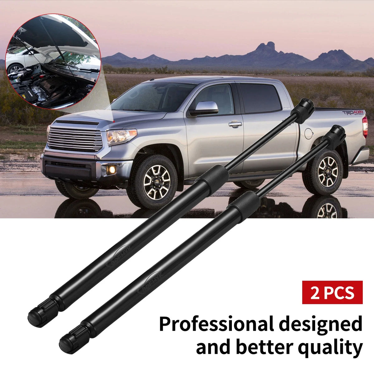 2Pcs Hood Lift Supports Shocks Struts for Ford F-250 F-350 F-450 (2017–2021)