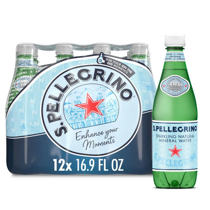 Pack of 12 S.Pellegrino Sparkling Natural Mineral Water 16.9 Fl Oz