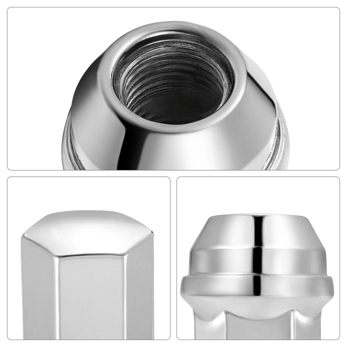 14x1.5mm Lug Nuts for 7/8" Hex Chrome (24 Pack, 1.8" Length) (Factory Style)