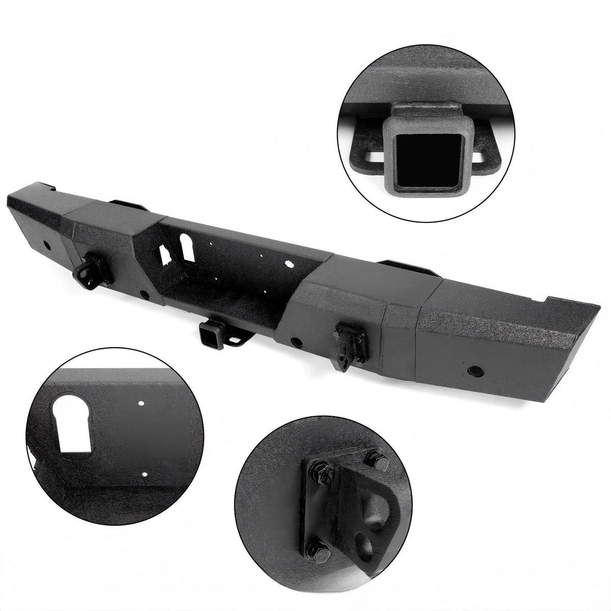 Heavy-Duty Rear Bumper with Trailer Hitch for Ford F150 (2015–2020) - CON-A000000206, 5L3Z17787AA, FL3Z17906DPTM