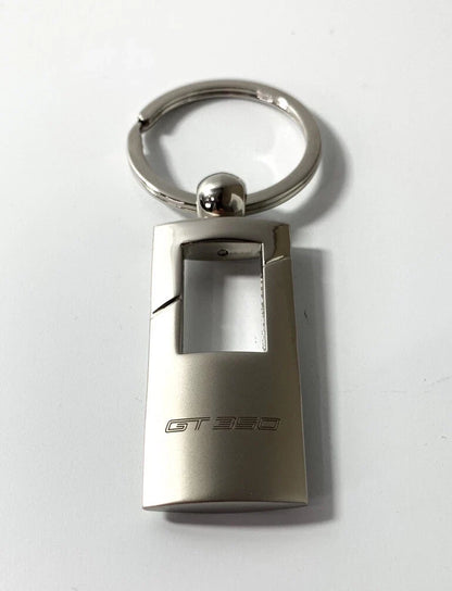 Key Fob Chain Chrome Gunmetal Rectangle for Shelby Mustang GT350 (2016–2019)