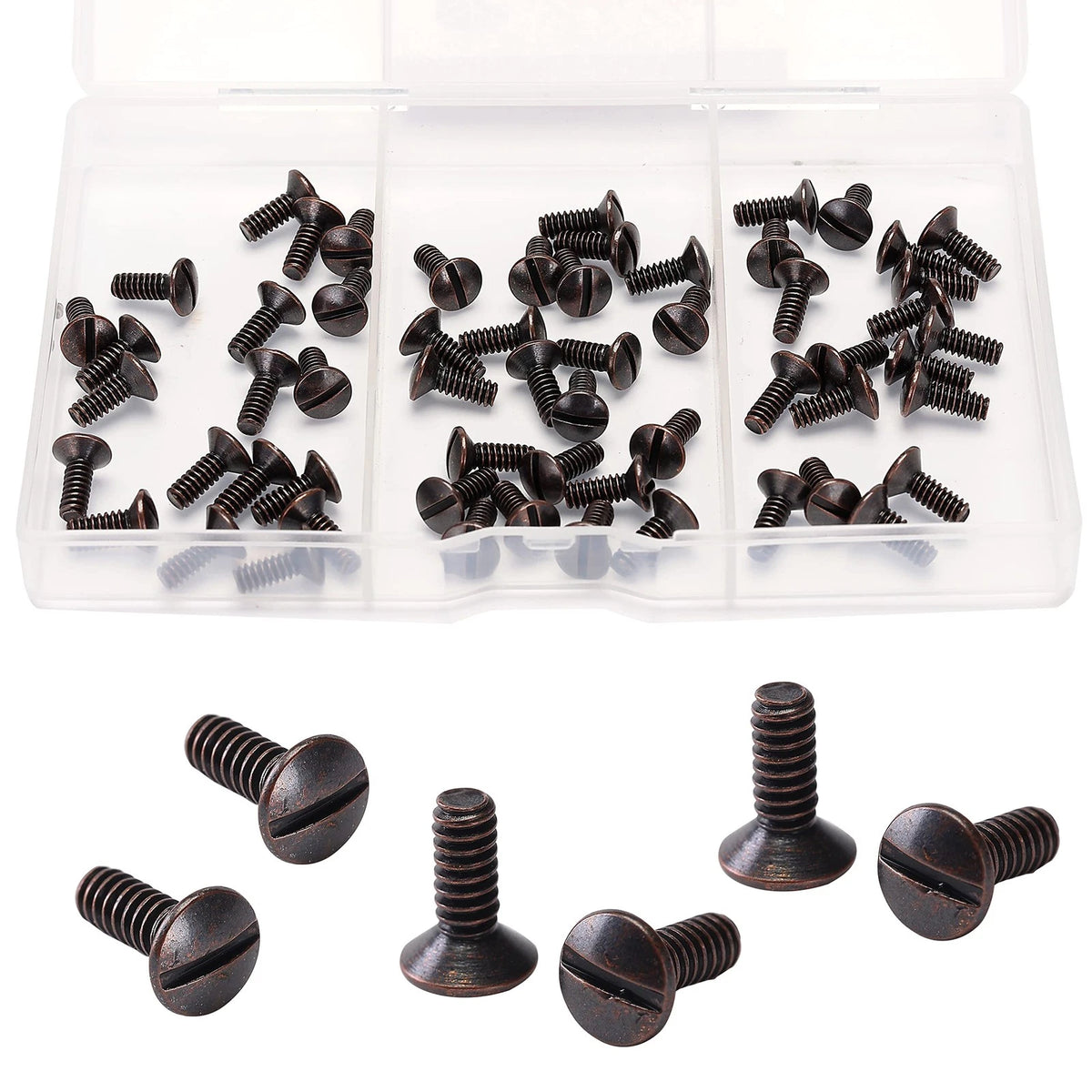 60 Pcs Bronze Wall Plate Screws 3/8" Long 6-32 Thread