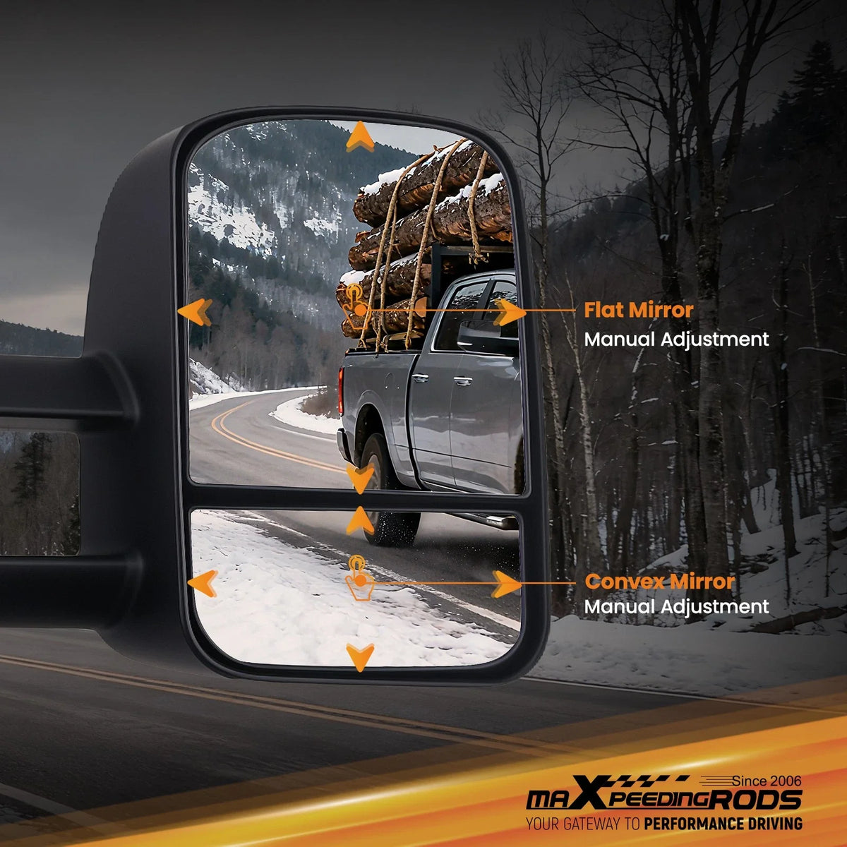 Front Side View Mirror for GMC Yukon/Sierra (2000–2006) GM1320416 Manual ABS