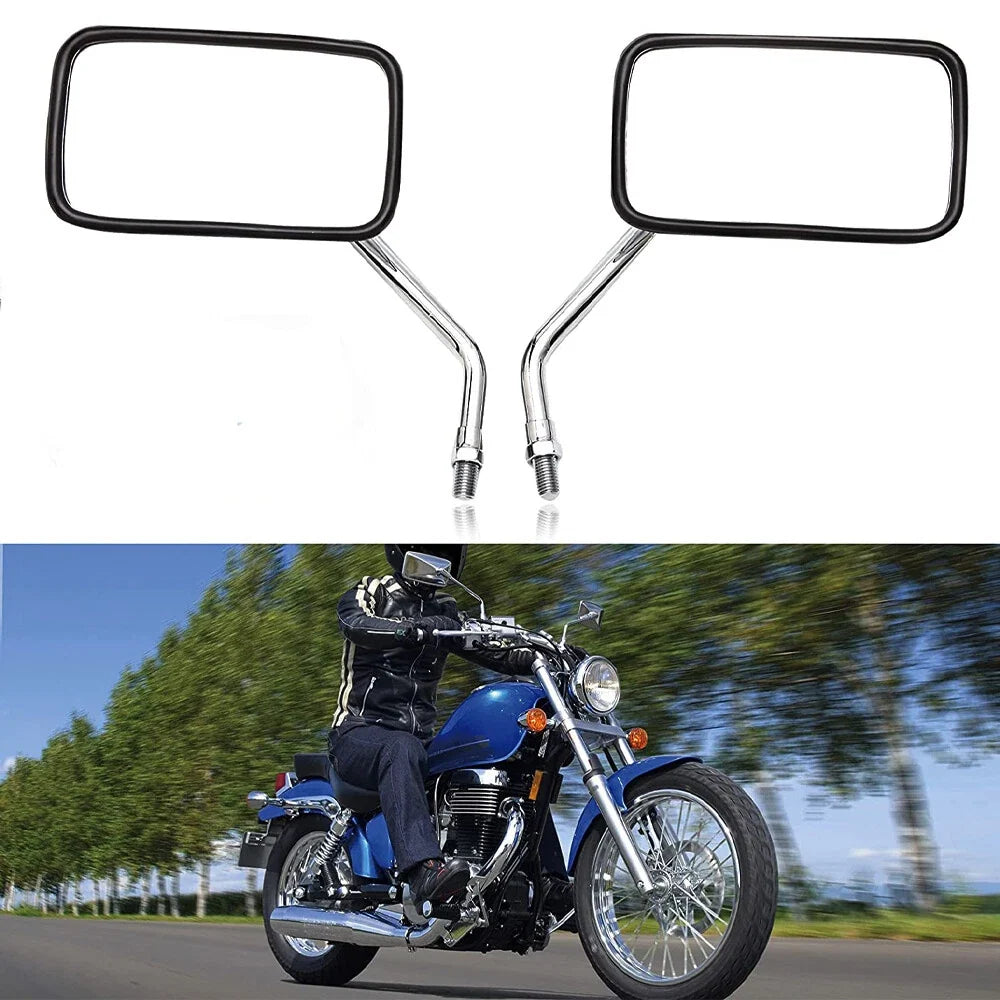 Chrome Motorcycle Rearview Mirror 10mm for Harley Honda Suzuki Yamaha Kawasaki