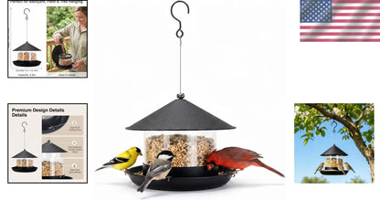 Durable Wild Bird Feeder for Multiple Suspension Options (1.8L)