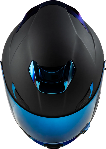 Fly Racing Sentinel Recon Helmet for Street Bikes (2024) Matte Black/Blue Chrome