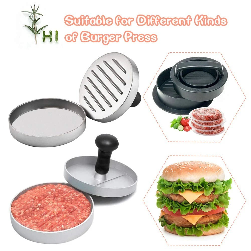 Set of 200 Burger Patty Paper Rounds for 4/4.5 Inch Press