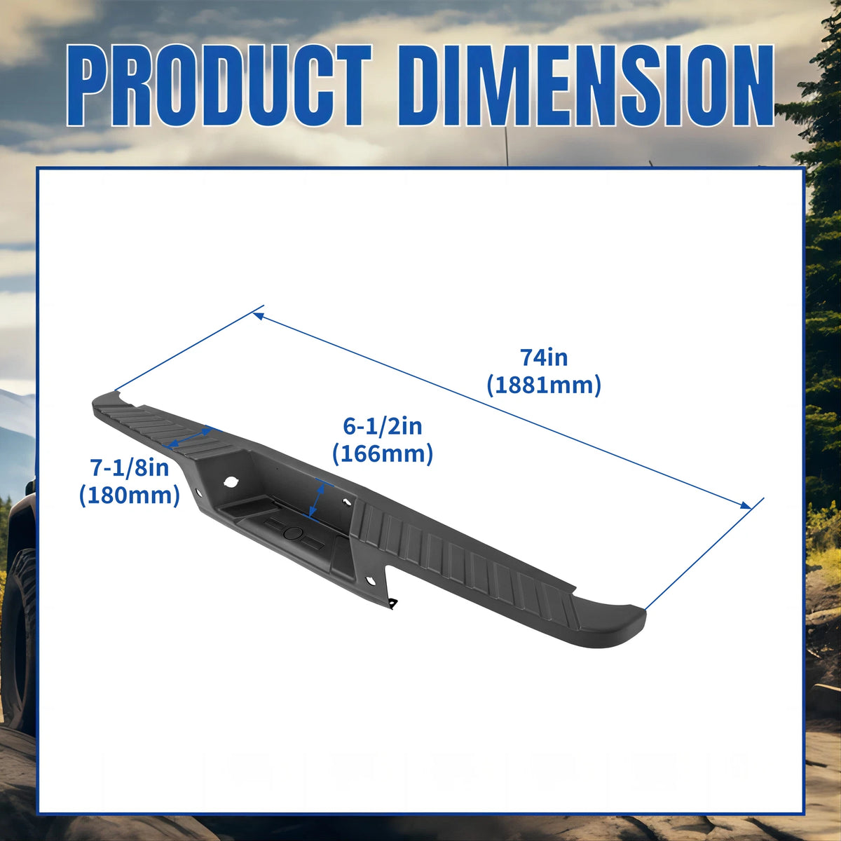 Rear Step Bumper Pad Cover for Ford F-150 (2009–2014) FO1191125, 9L3Z-17B807-C