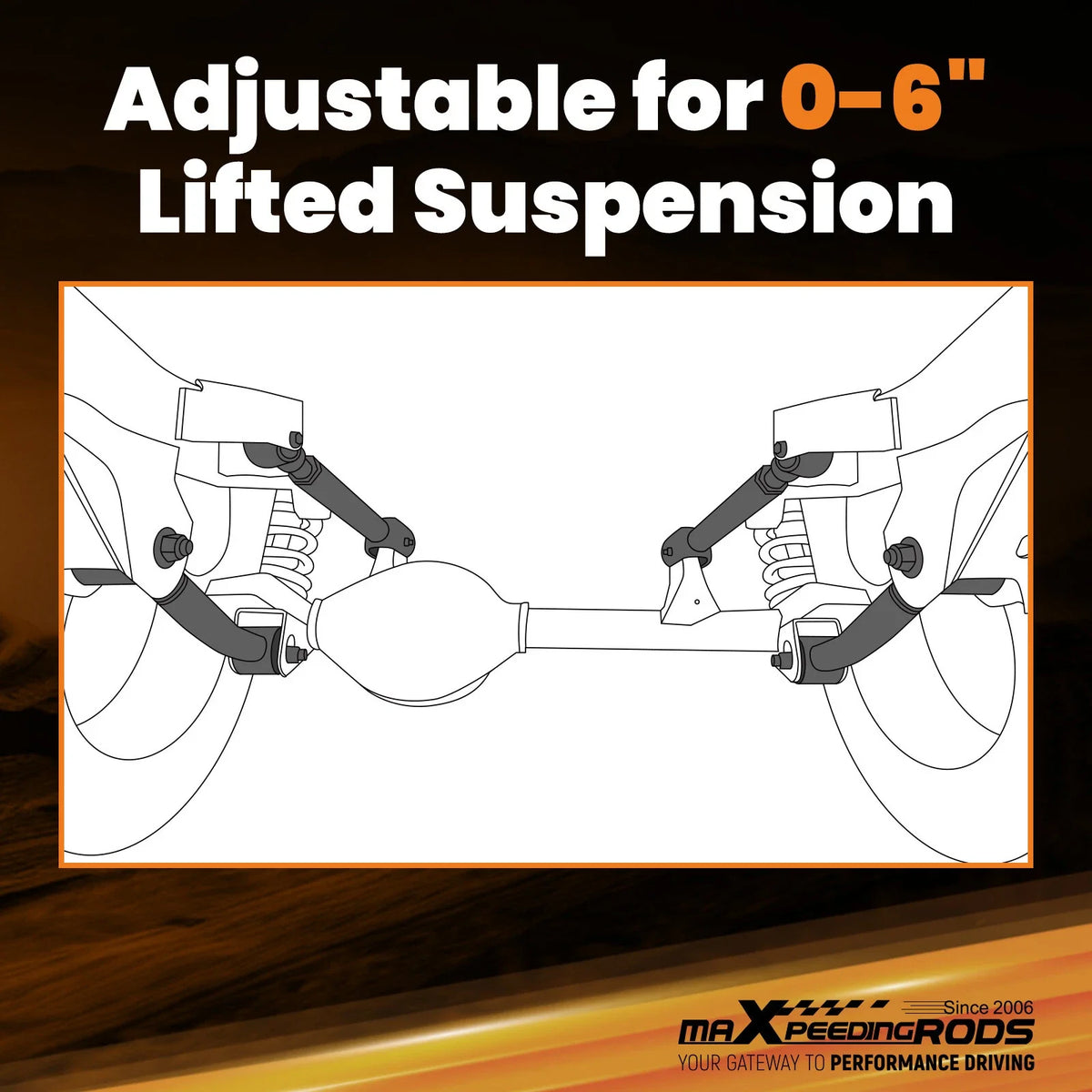 Adjustable Rear Upper Control Arm Lift Kit for Jeep Wrangler JK (2007–2018)