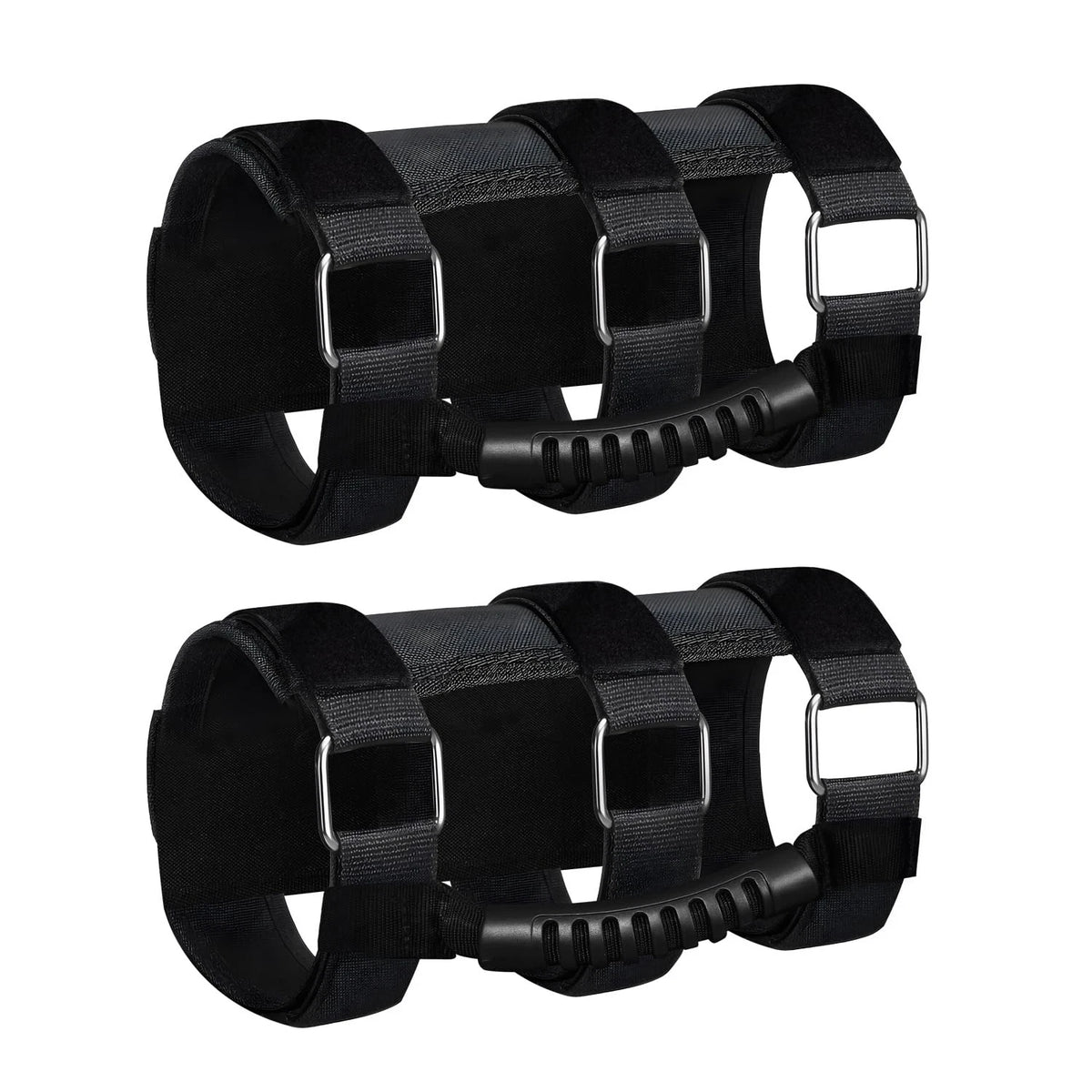 2X Roll Bar Grab Handles with Metal Buckles for Jeep Wrangler