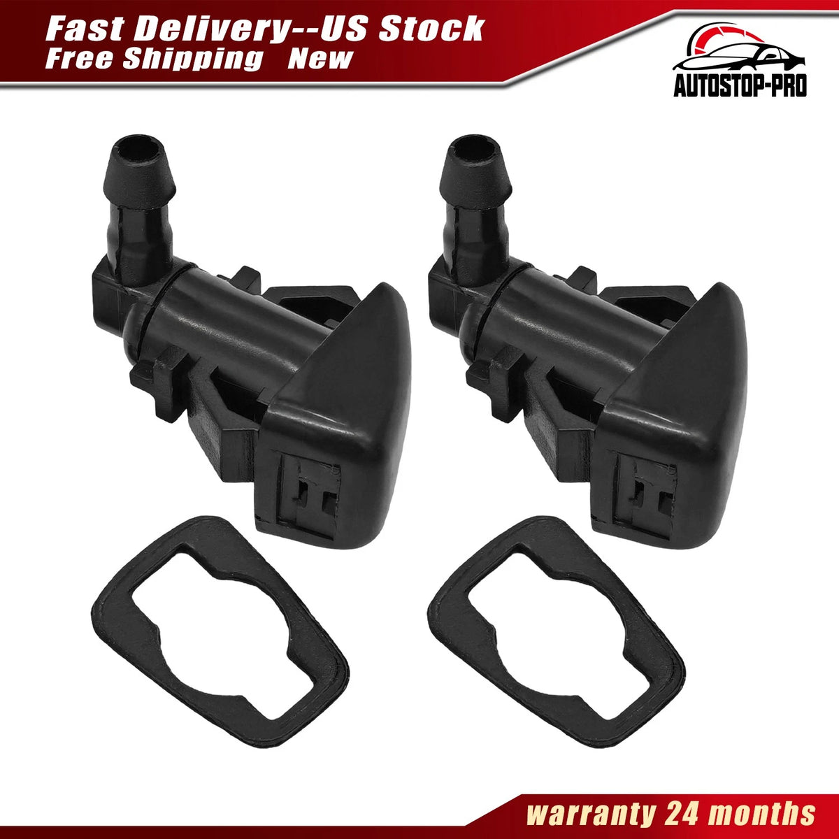 2X Washer Nozzle for Chrysler 200 (2015–2017) 55112832AA, 68145941AA, 68102968AB