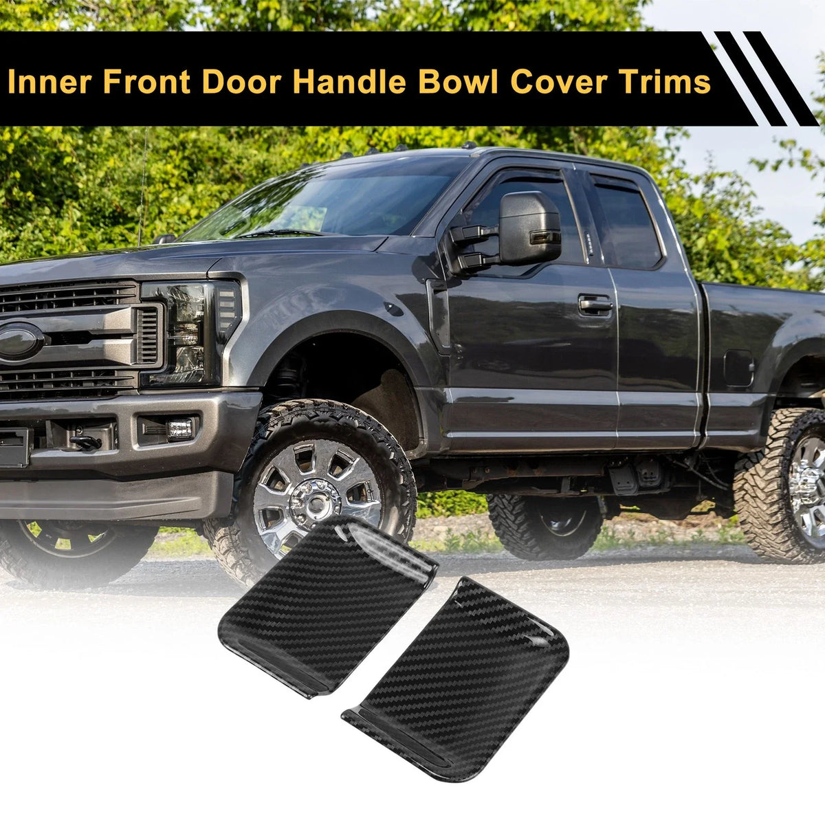 2 Pcs Inner Front Door Handle Bowl Cover Trims for Ford F-150 (2021–2024)