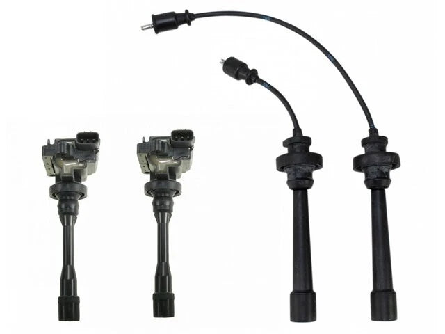 Set of 4 Ignition Coils & Spark Plug Wires for Mitsubishi Outlander (2003) 52666CZNF